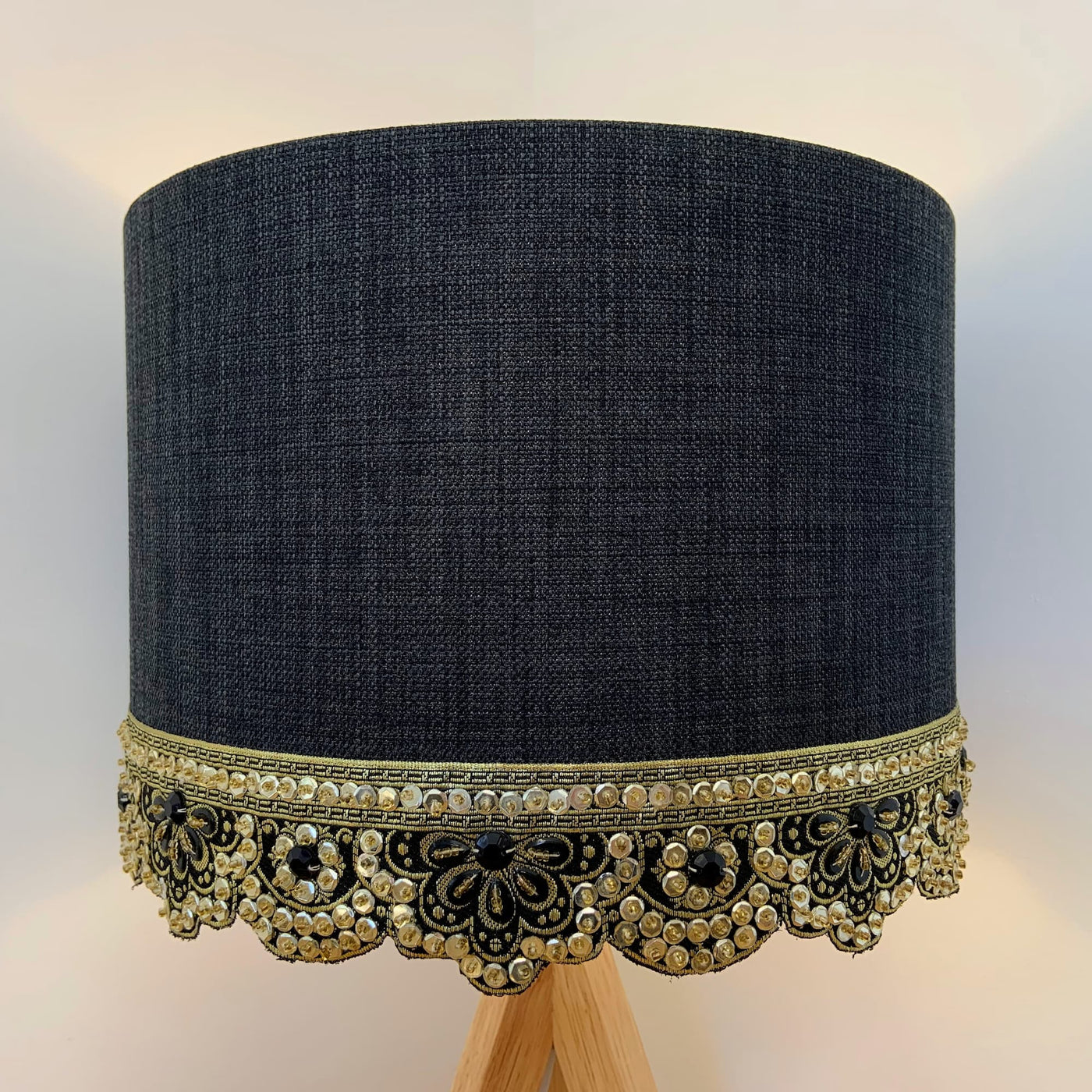 Black lampshade new arrivals with gold trim