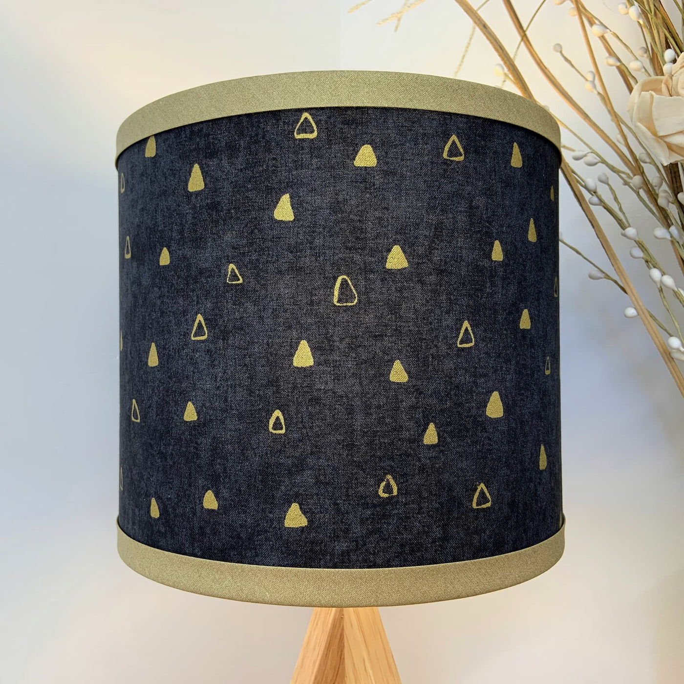 Black and deals gold drum lampshade